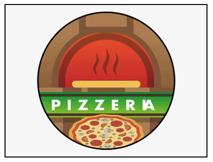 Banderola luminosa redonda presideñada pizzería Banderola luminosa redonda presideñada pizzería
