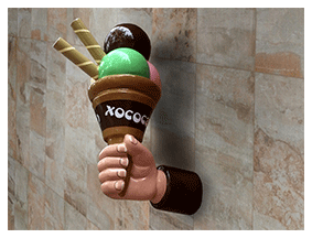 Rótulo helado poliestireno 3 dimensiones Rótulo helado poliestireno 3 dimensiones
